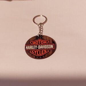 Harley-Davidson Orange and Black Logo Keychain